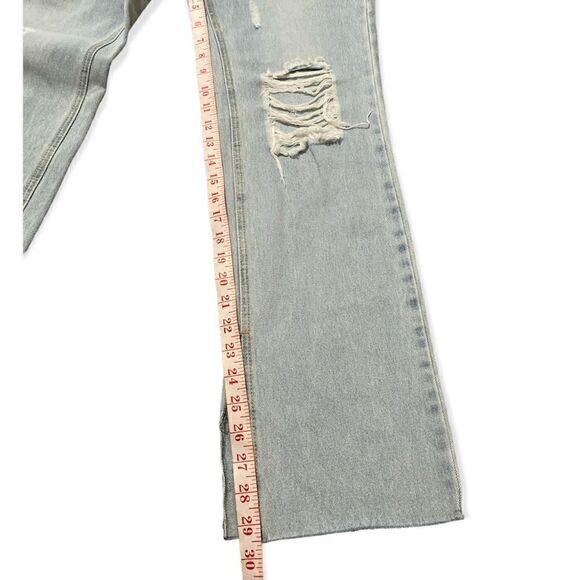 Anthropology Avec Les Filles Ripped Wide Leg Split Hem Distressed Jeans Size 28 - Picture 5 of 12